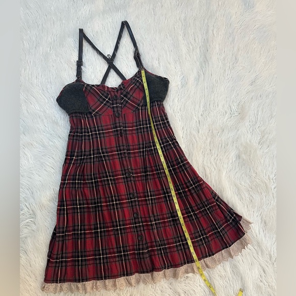 Free People Open Road Red Plaid Dress 12 NWT plus - Picture 7 of 15